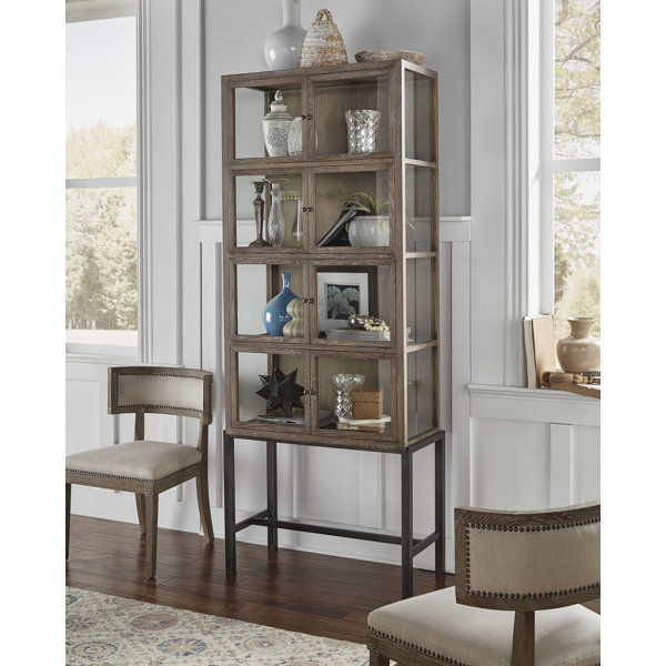 Gracie Oaks Zenaida 34'' Wide Solid Wood Curio Wayfair